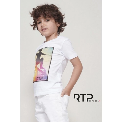CAMISETA DE MANGA CORTA PARA NIÑOS RTP APPAREL TEMPO 185 KIDS REF S03258