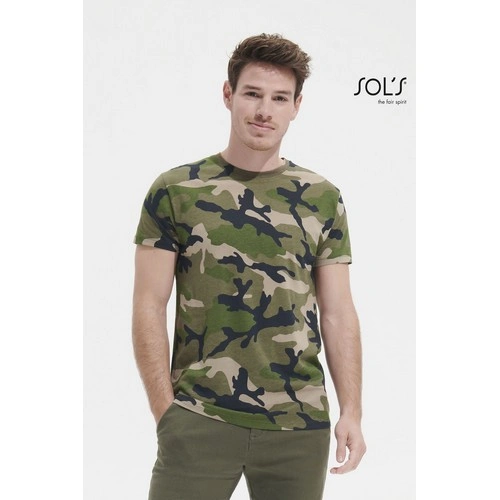 CAMISETA MANGA CORTA HOMBRE CUELLO REDONDO SOL'S CAMO MEN REF S01188