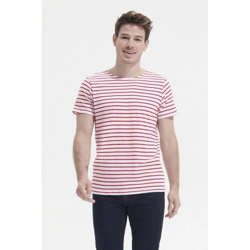 CAMISETA MANGA CORTA HOMBRE CUELLO REDONDO A RAYAS SOL'S MILES MEN REF S01398