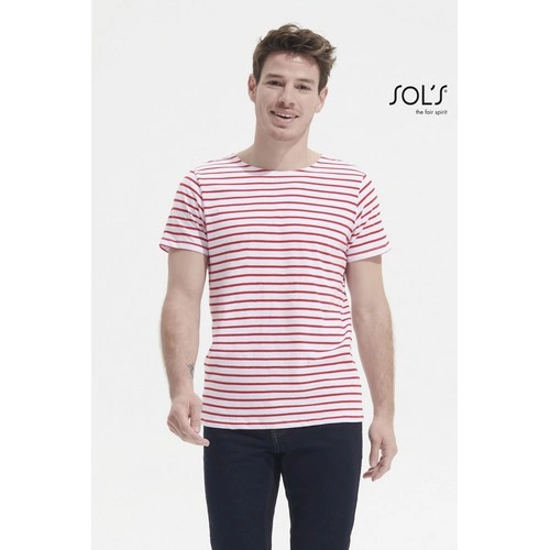CAMISETA MANGA CORTA HOMBRE CUELLO REDONDO A RAYAS SOL'S MILES MEN REF S01398