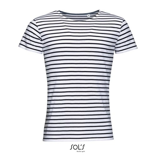 CAMISETA MANGA CORTA HOMBRE CUELLO REDONDO A RAYAS SOL'S MILES MEN REF S01398