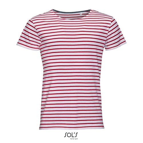 CAMISETA MANGA CORTA HOMBRE CUELLO REDONDO A RAYAS SOL'S MILES MEN REF S01398