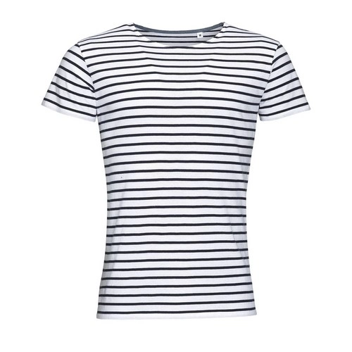 CAMISETA MANGA CORTA HOMBRE CUELLO REDONDO A RAYAS SOL'S MILES MEN REF S01398