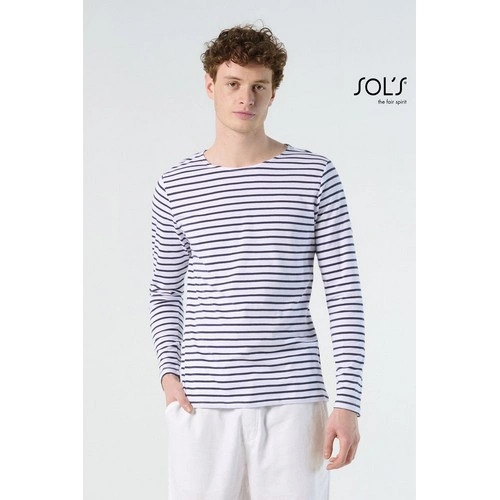 CAMISETA HOMBRE MANGA LARGA A RAYAS SOL'S MARINE MEN REF S01402