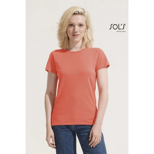 CAMISETA MANGA CORTA MUJER AJUSTADA DE PUNTO LISO Y CUELLO REDONDO SOL'S CRUSADER WOMEN REF S03581