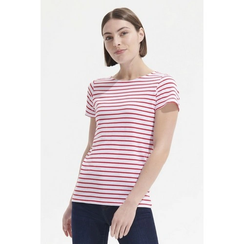 CAMISETA MANGA CORTA MUJER CUELLO REDONDO A RAYAS SOL'S MILES WOMEN REF S01399