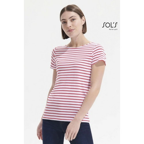 CAMISETA MANGA CORTA MUJER CUELLO REDONDO A RAYAS SOL'S MILES WOMEN REF S01399