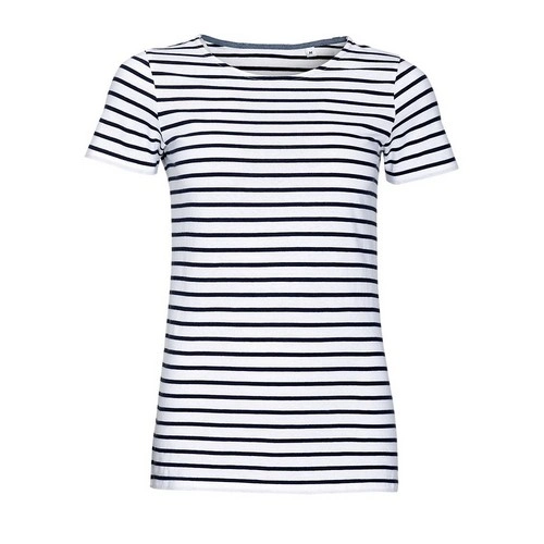 CAMISETA MANGA CORTA MUJER CUELLO REDONDO A RAYAS SOL'S MILES WOMEN REF S01399