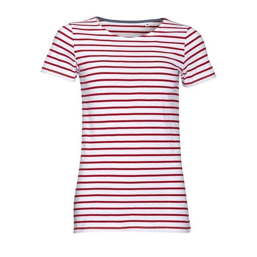 CAMISETA MANGA CORTA MUJER CUELLO REDONDO A RAYAS SOL'S MILES WOMEN REF S01399