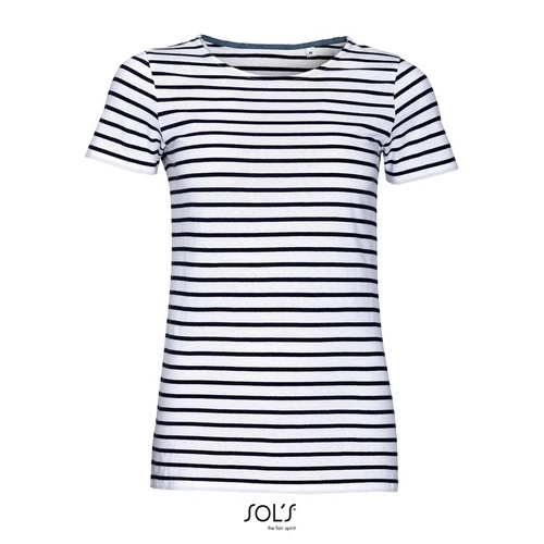CAMISETA MANGA CORTA MUJER CUELLO REDONDO A RAYAS SOL'S MILES WOMEN REF S01399