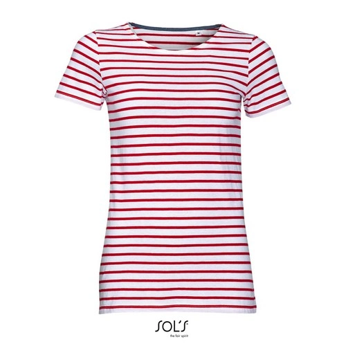 CAMISETA MANGA CORTA MUJER CUELLO REDONDO A RAYAS SOL'S MILES WOMEN REF S01399