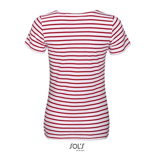 CAMISETA MANGA CORTA MUJER CUELLO REDONDO A RAYAS SOL'S MILES WOMEN REF S01399