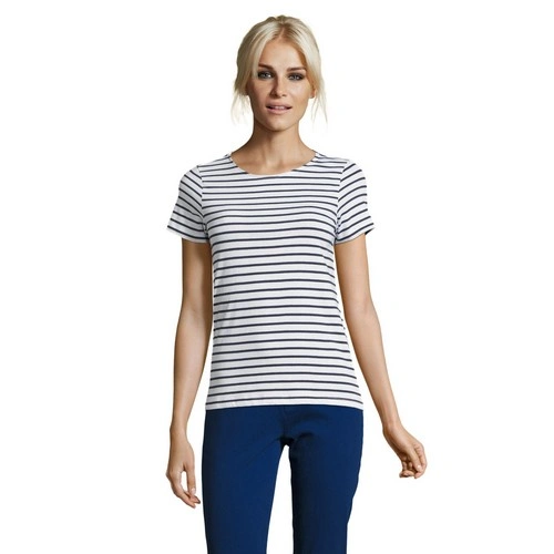 CAMISETA MANGA CORTA MUJER CUELLO REDONDO A RAYAS SOL'S MILES WOMEN REF S01399