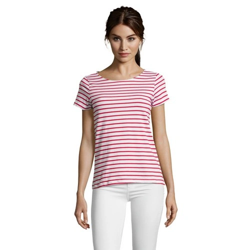 CAMISETA MANGA CORTA MUJER CUELLO REDONDO A RAYAS SOL'S MILES WOMEN REF S01399