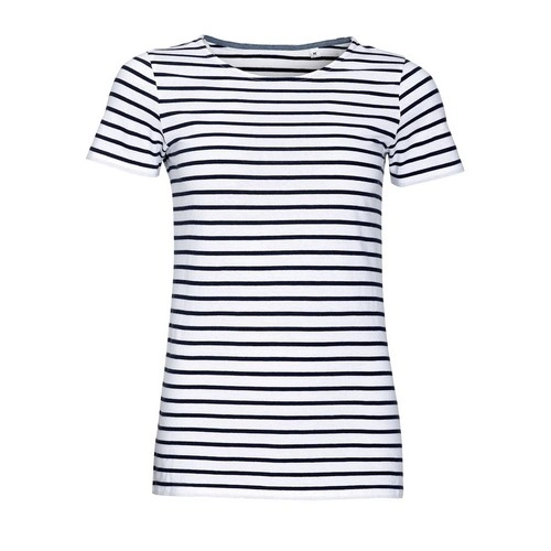 CAMISETA MANGA CORTA MUJER CUELLO REDONDO A RAYAS SOL'S MILES WOMEN REF S01399