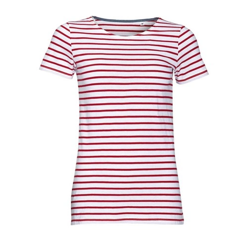 CAMISETA MANGA CORTA MUJER CUELLO REDONDO A RAYAS SOL'S MILES WOMEN REF S01399
