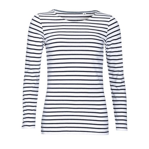 CAMISETA MUJER MANGA LARGA A RAYAS SOL'S MARINE WOMEN REF S01403
