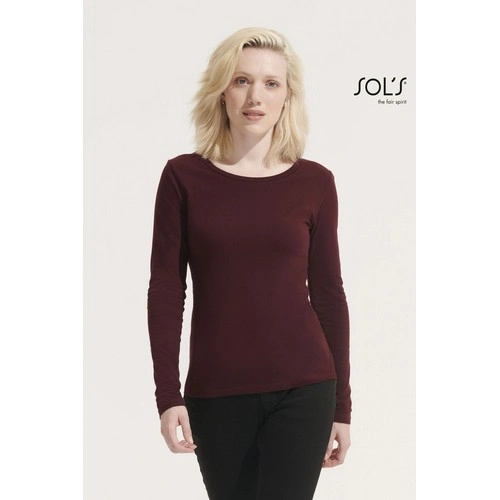 CAMISETA MUJER MANGA LARGA CON CUELLO REDONDO SOL'S MAJESTIC REF S11425