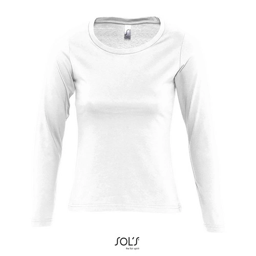 CAMISETA MUJER MANGA LARGA CON CUELLO REDONDO SOL'S MAJESTIC REF S11425