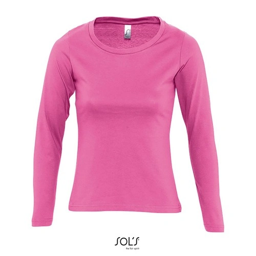 CAMISETA MUJER MANGA LARGA CON CUELLO REDONDO SOL'S MAJESTIC REF S11425