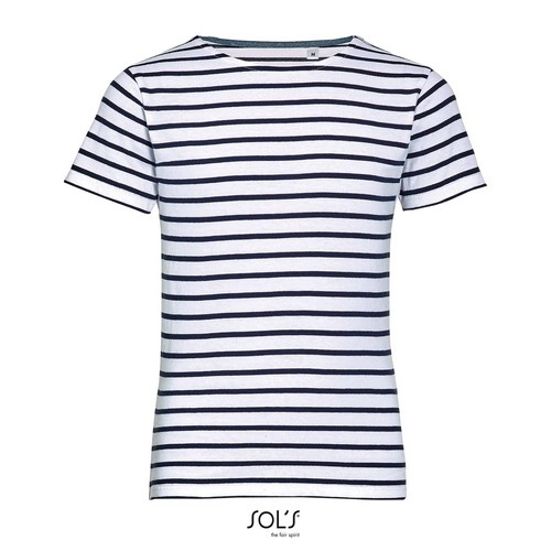 CAMISETA MANGA CORTA NIÑOS CUELLO REDONDO A RAYAS SOL'S MILES KIDS REF S01400