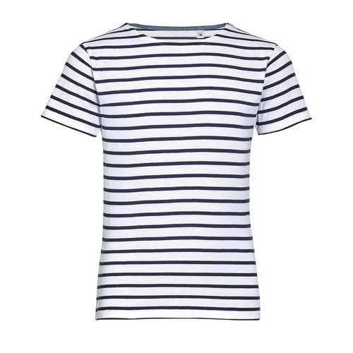 CAMISETA MANGA CORTA NIÑOS CUELLO REDONDO A RAYAS SOL'S MILES KIDS REF S01400
