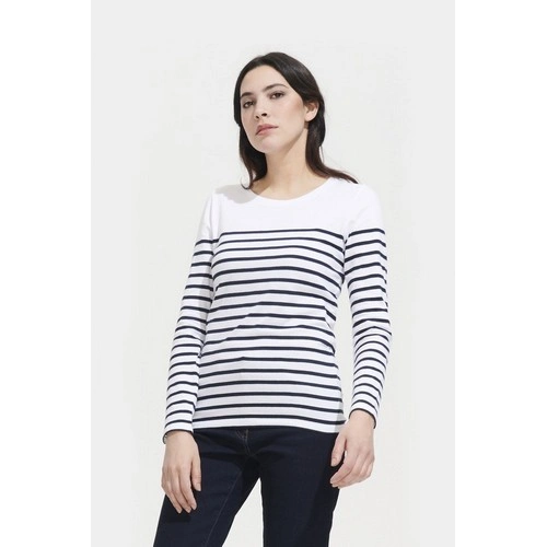 CAMISETA RAYADA DE MANGA LARGA DE MUJER SOL'S MATELOT LSL WOMEN REF S03100
